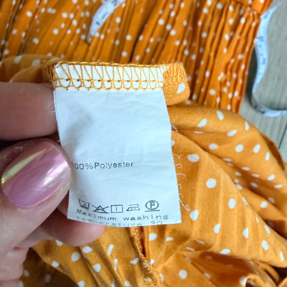 EXLURA Polka Dot Yellow skirt size M - Picture 8 of 8